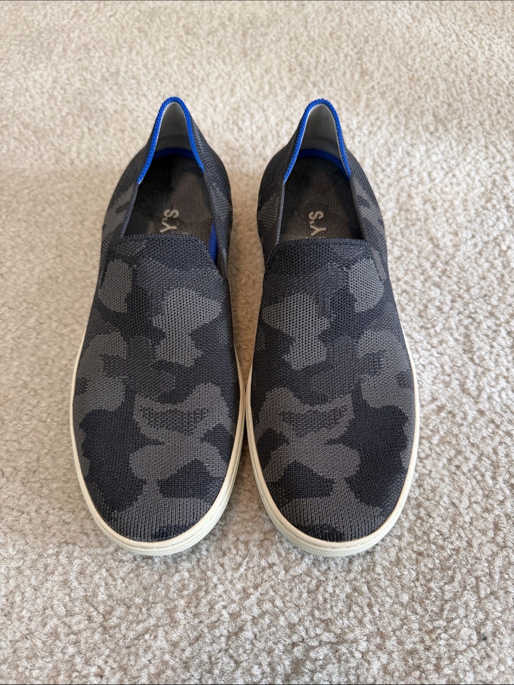 Rothy's Woman’s Slip-On Knit Loafers - Black & Gray Camo